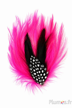 Decorazione gallo-faraona - 13 x 10 cm - fucsia